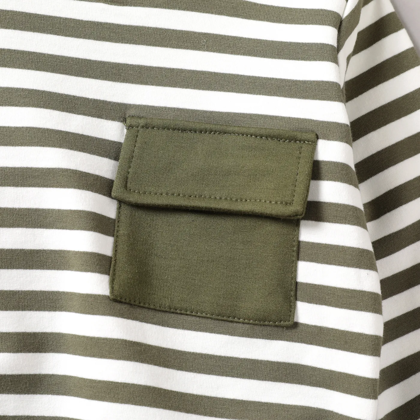 2pcs Todder Boy Cotton Stripe Set with Patch Pocket  image 3