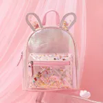 Toddler/Kid Transparent Rabbit Ear Zipper Backpack  Light Pink