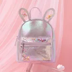 Toddler/Kid Transparent Rabbit Ear Zipper Backpack  Light Purple