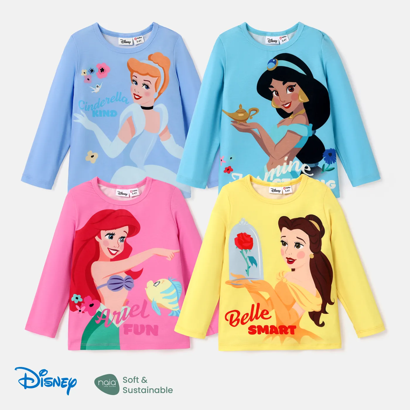 Disney Princess 小童 女 甜美 長袖 T恤
