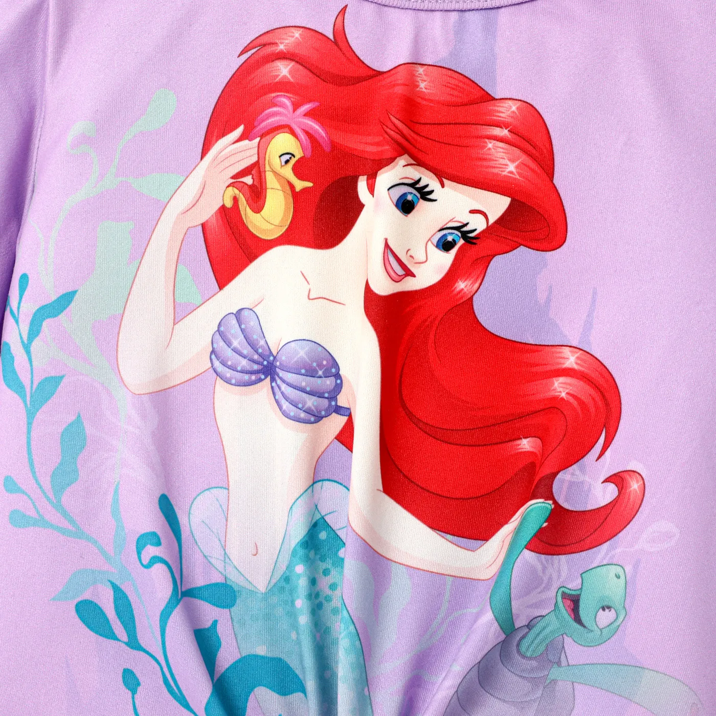 Disney Princess Toddler Girl 2pcs Knot Hem Long-sleeve Top and Mesh Overlay 2 In 1 Leggings Set   image 3