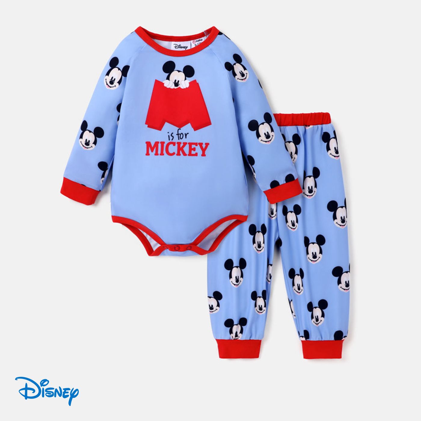 

Disney Mickey and Friends Baby Girl/Boy 2pcs Character Print Long-sleeve Onesies and Pants Set
