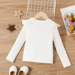 Kid Girl Solid Ruffle T-Shirt Long Sleeve Set  image 5