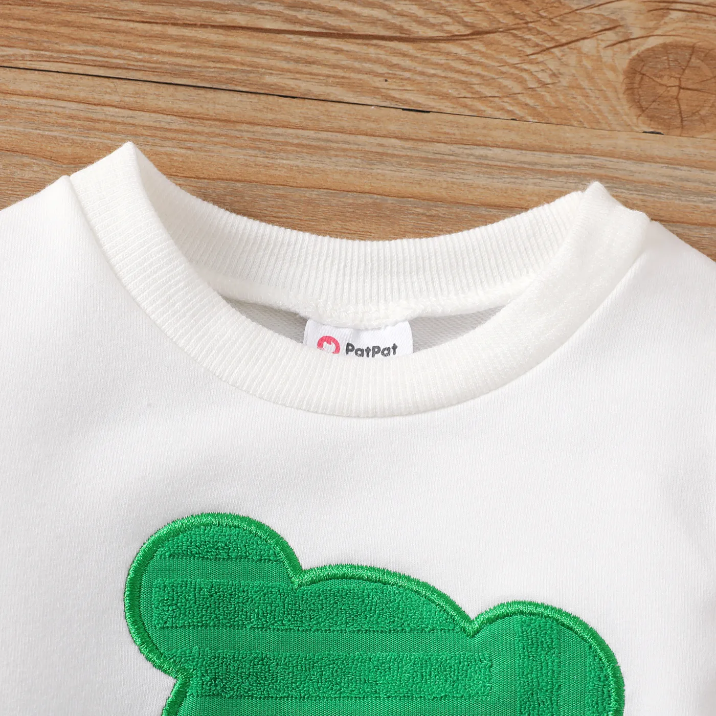 2pcs Baby Boy Avant-garde Bear Pattern Long Sleeve Set Green image 3