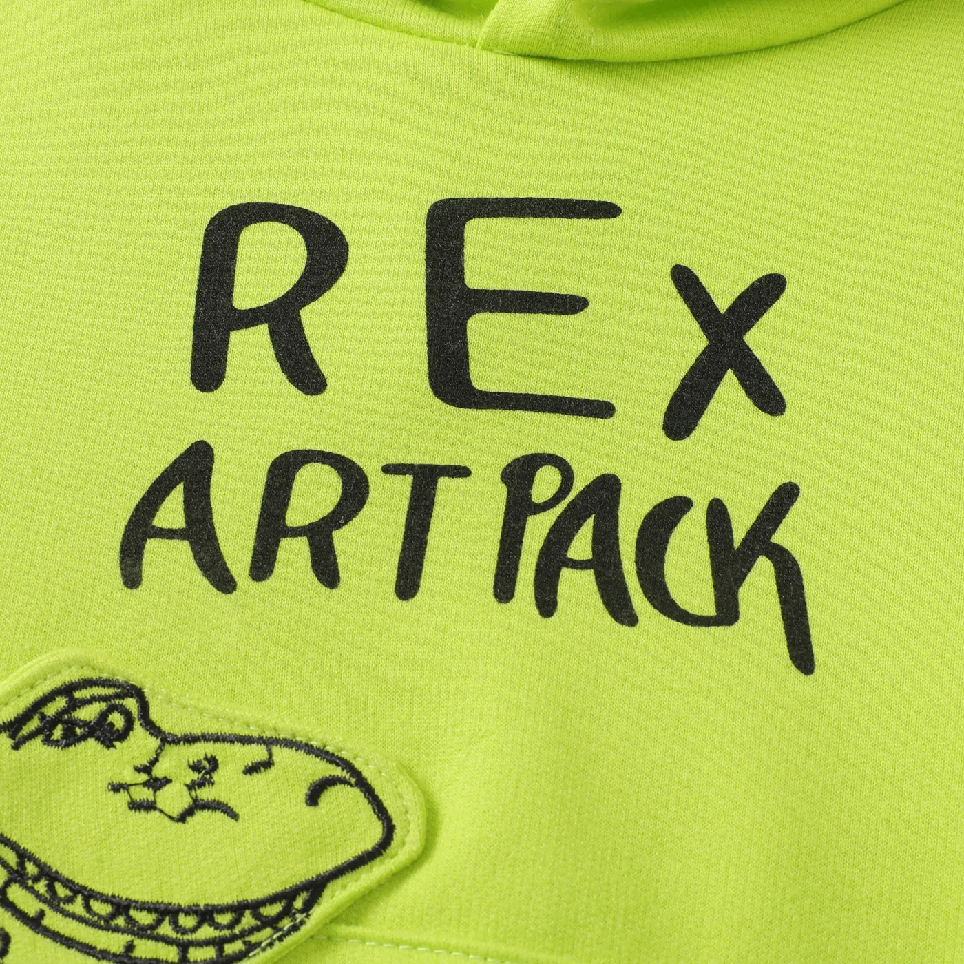 2pcs Toddler Boy Dinosaur Pattern Hooded Denim Set Green image 5