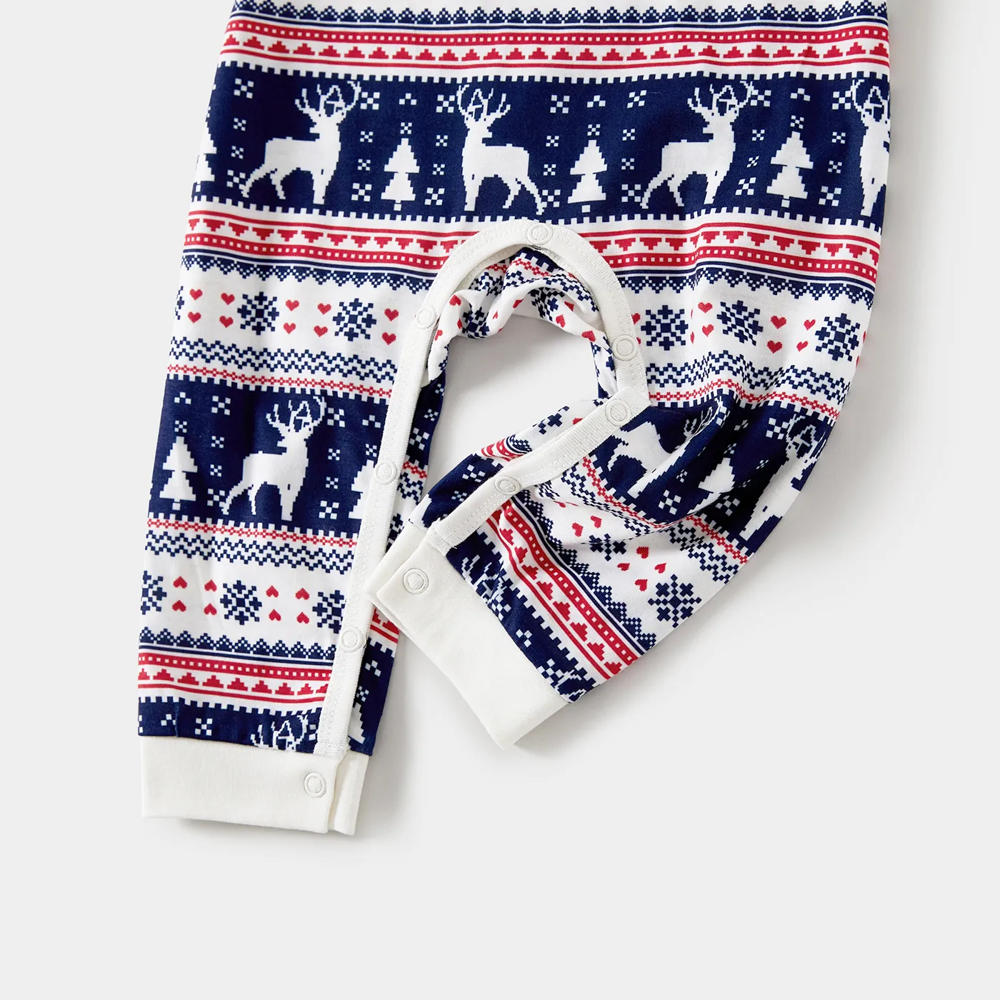 Christmas Family Matching Reindeers Allover Print Long-sleeve Pajamas Sets (Flame Resistant)  image 4