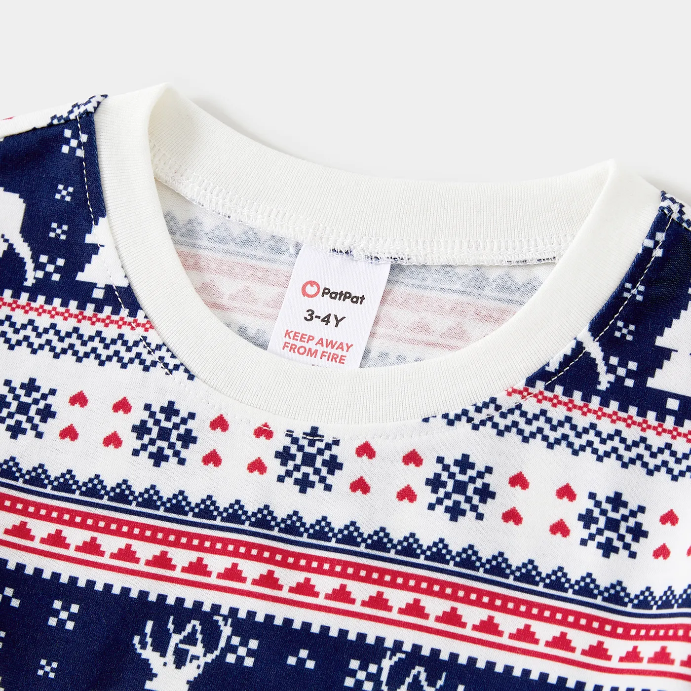 Christmas Family Matching Reindeers Allover Print Long-sleeve Pajamas Sets (Flame Resistant)  image 6