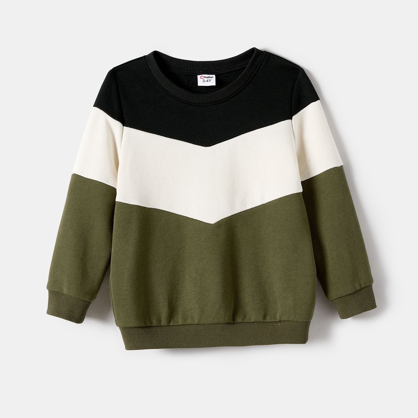 Family Matching Striped Belted Dresses And Colorblock Sweatshirts Sets