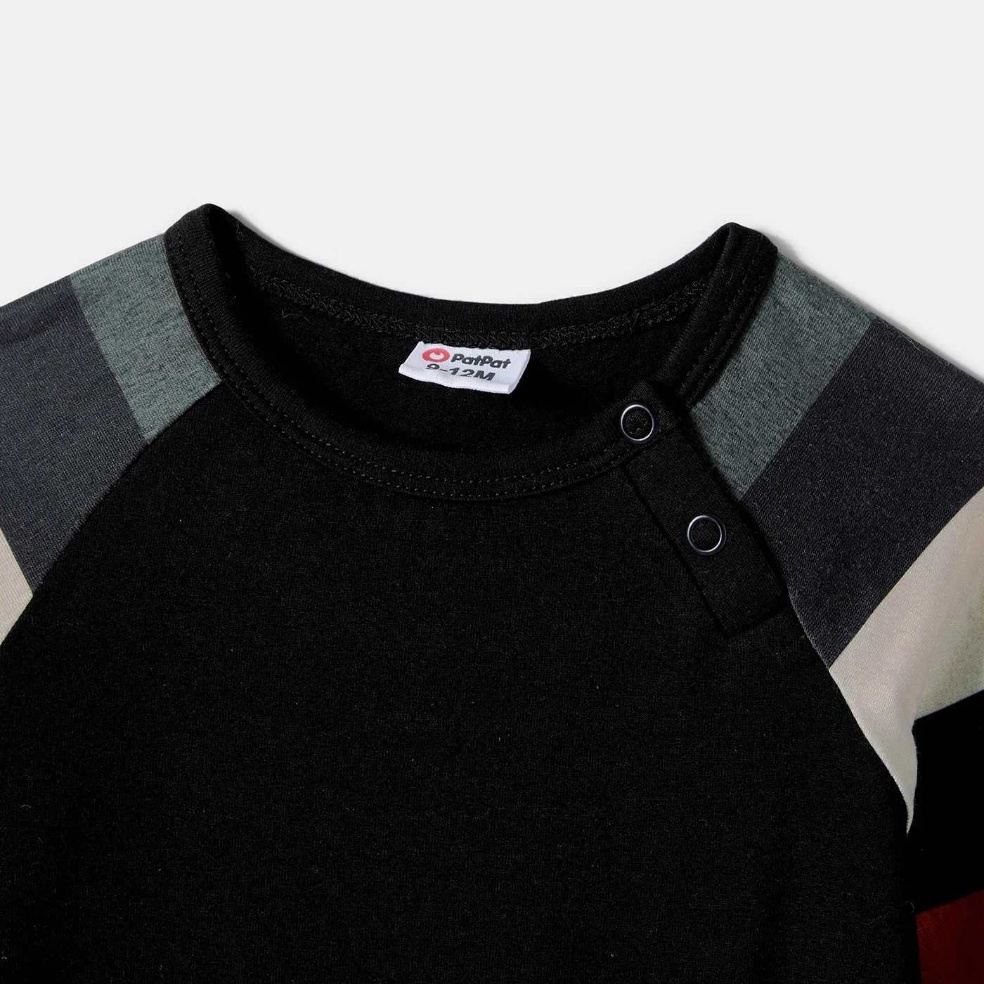 Family Matching Striped Belted Dresses and Colorblock Sweatshirts Sets  image 3