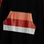 Family Matching Striped Belted Dresses and Colorblock Sweatshirts Sets  image 4