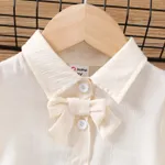 2pcs Toddler Girl Solid Button Design Suit-Dress  image 5