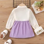 2pcs Toddler Girl Solid Button Design Suit-Dress  image 2