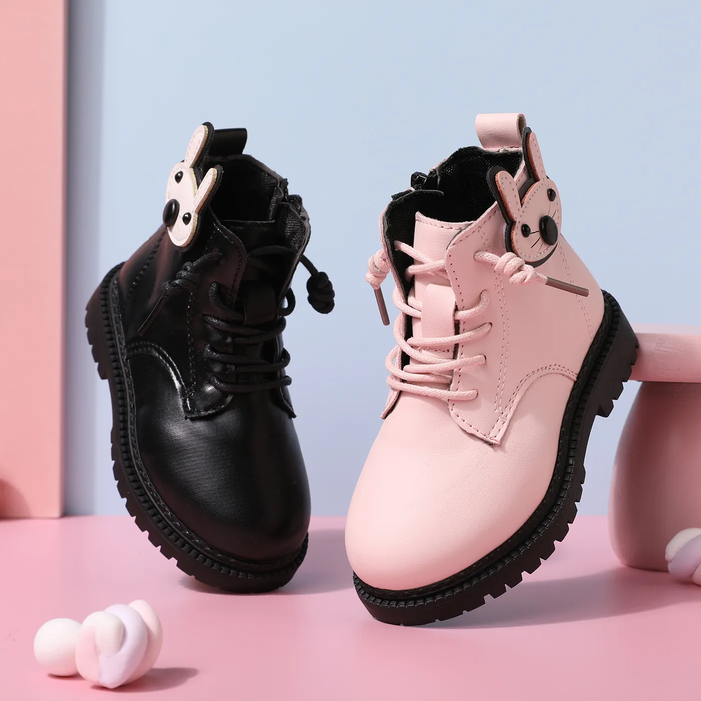 Toddler/Kid Sweet Animal Decor Side Zipper Boots Black image 5
