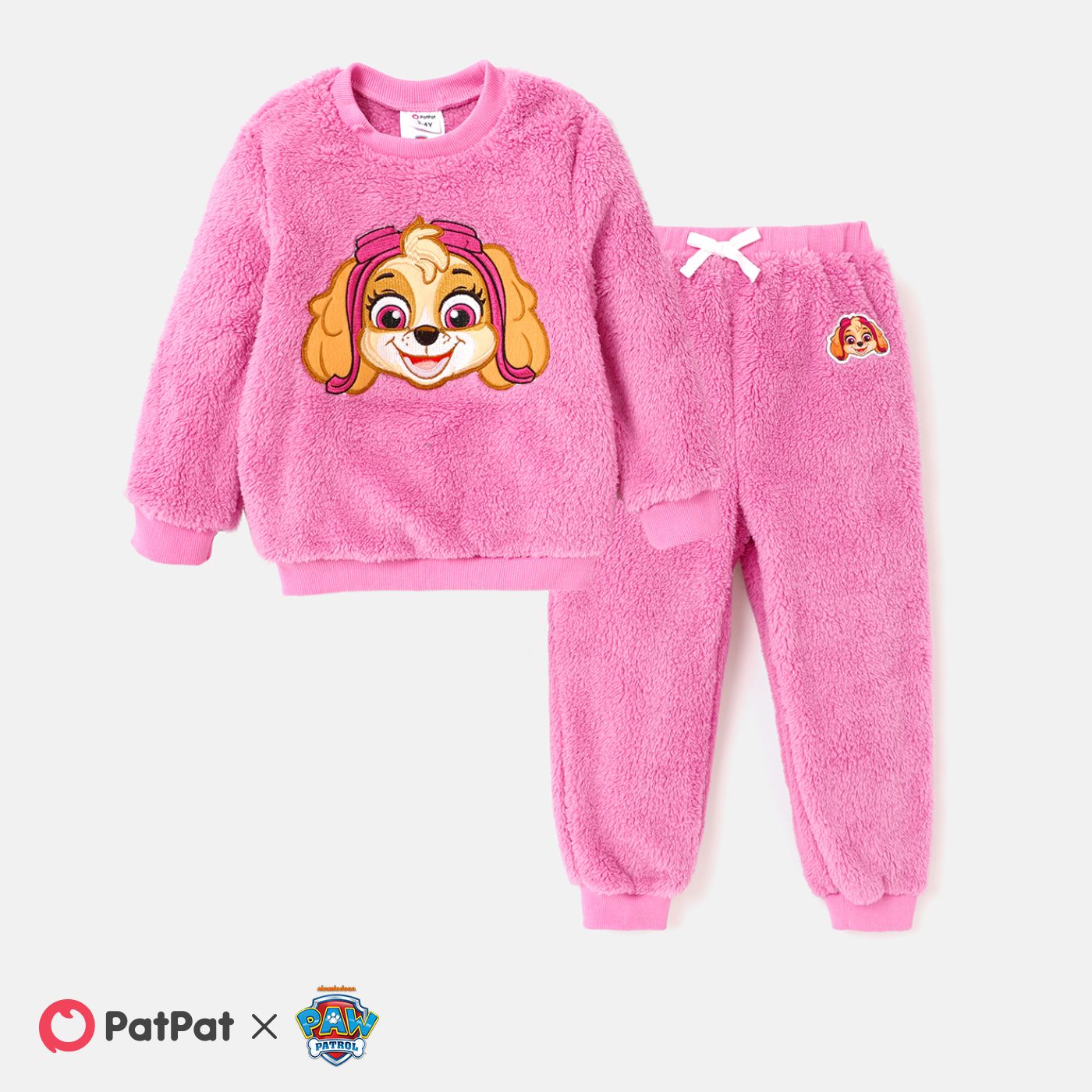

PAW Patrol 2pcs Toddler Girl/Boy Character Print Fuzzy Pullover and Pants Set