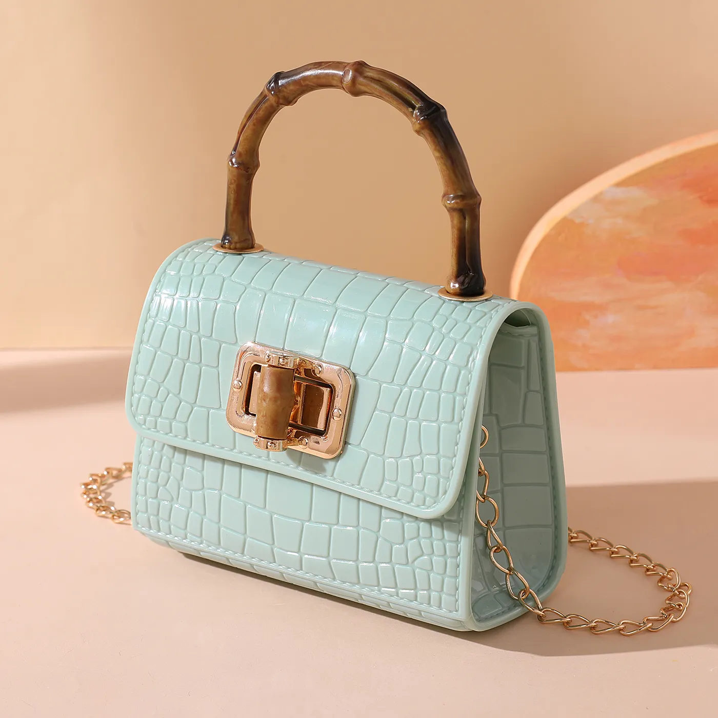 Bebê / Toddler Handheld ou Skew Straddle Pop Bag para meninas Verde Claro