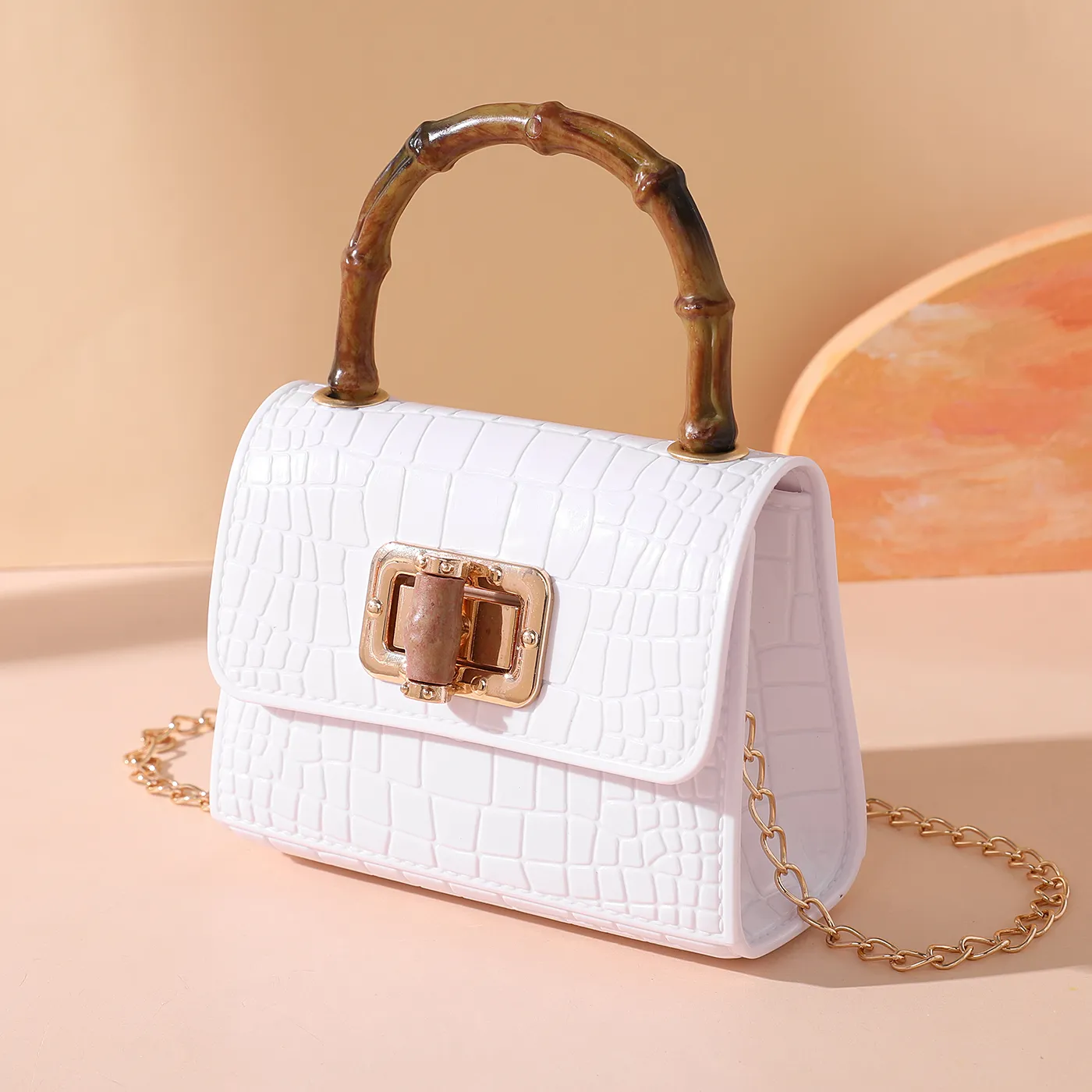Bebê / Toddler Handheld ou Skew Straddle Pop Bag para meninas Branco big image 1