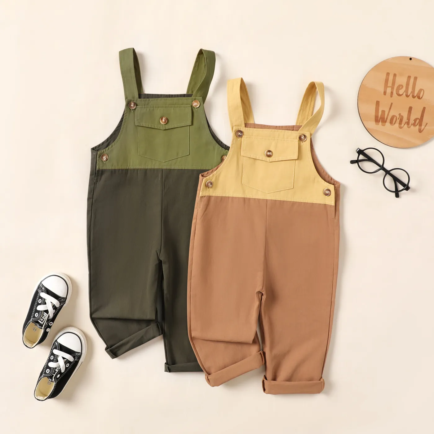 Toddler Boy/Girl Color-blocking Utility Overalls   image 6