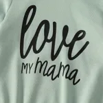 Mommy and Me Letter Print Green Long-sleeve Hoodie Dresses  image 4