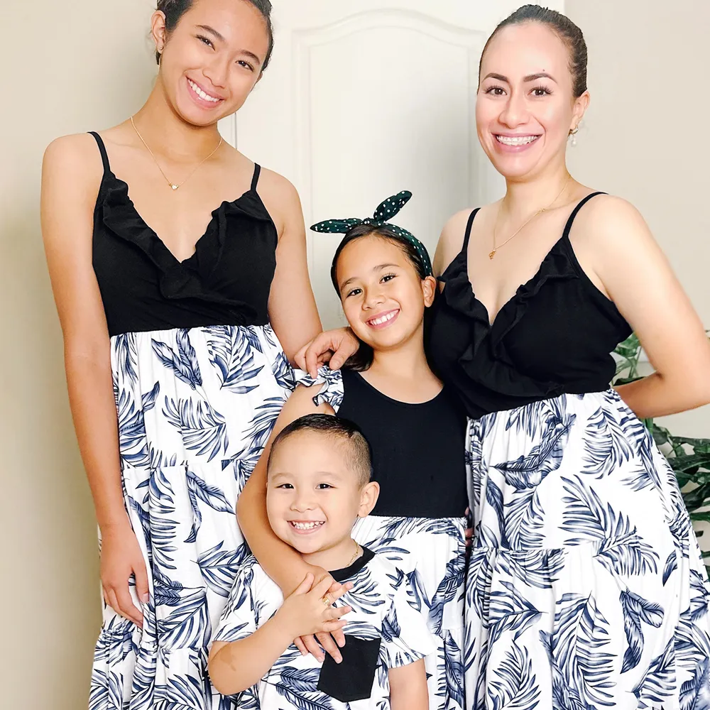 Look Familial Sans manches Tenues de famille assorties Ensemble big image 3