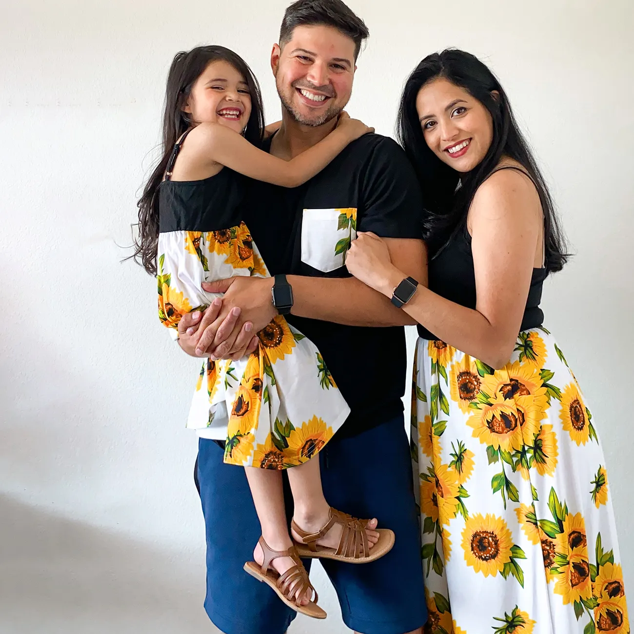 Páscoa Look de família Girassol Manga cava Conjuntos de roupa para a família Conjuntos colorblock big image 1