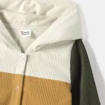 Family Matching Colorblock Long-sleeve Hooded Corduroy Sweatshirts  image 3