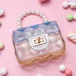 A cute transparent jelly bag suitable for girls, both portable and diagonal Blue
