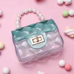 A cute transparent jelly bag suitable for girls, both portable and diagonal Green
