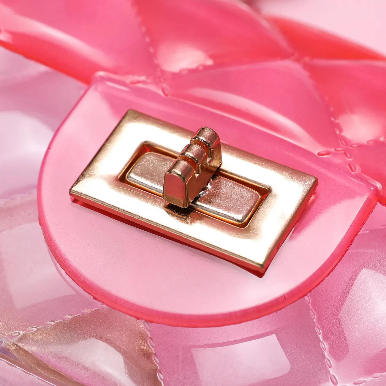 Ein niedlicher, transparenter Gummibeutel, der für Mädchen geeignet ist, sowohl tragbar als auch diagonal rosa big image 1