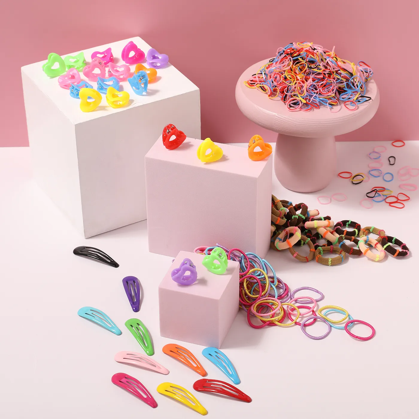 1180-pack Multi-Style Hair Ties and Hair Clips Hair Accessory Sets for Girls