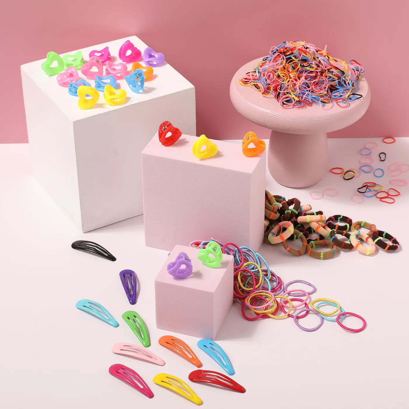 

1180-pack Multi-Style Hair Ties and Hair Clips Hair Accessory Sets for Girls