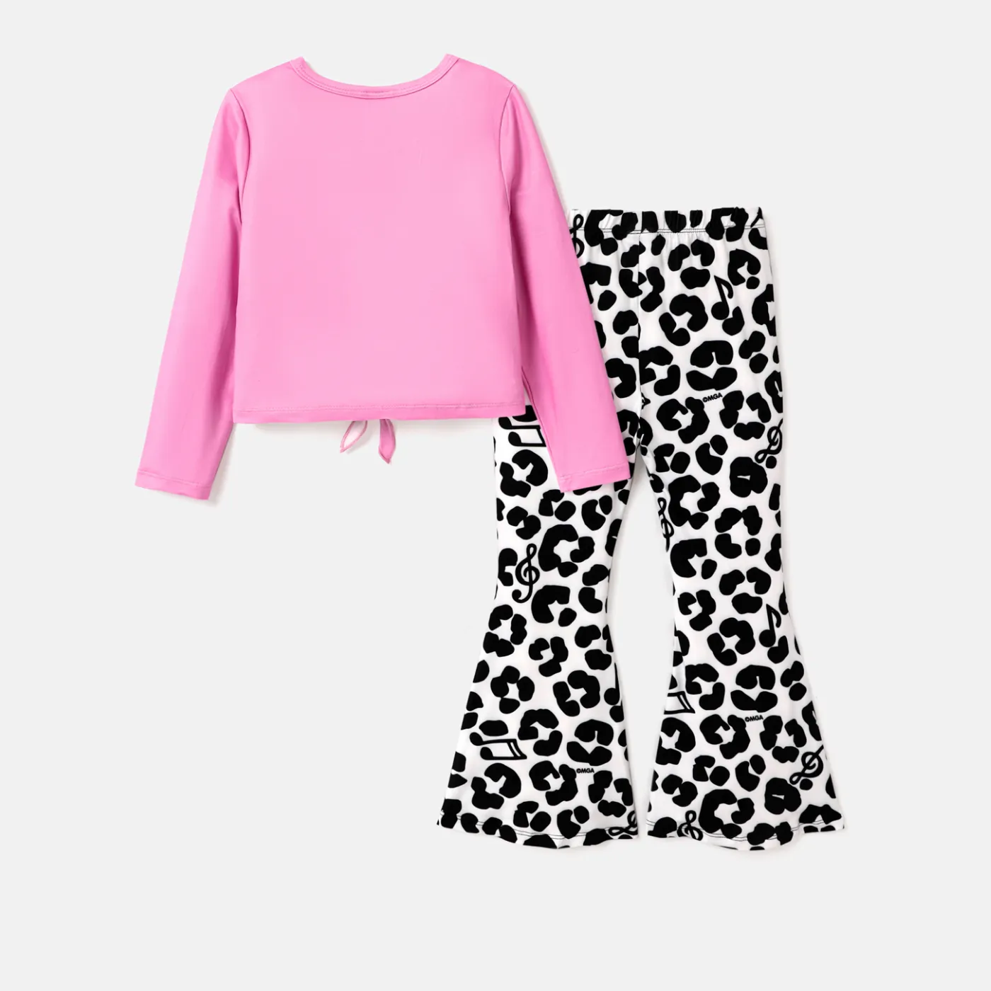 L.O.L. SURPRISE! Kid Girl 2pcs Knot Hem Long-sleeve Top and Allover Print Flared Pants Set   image 3