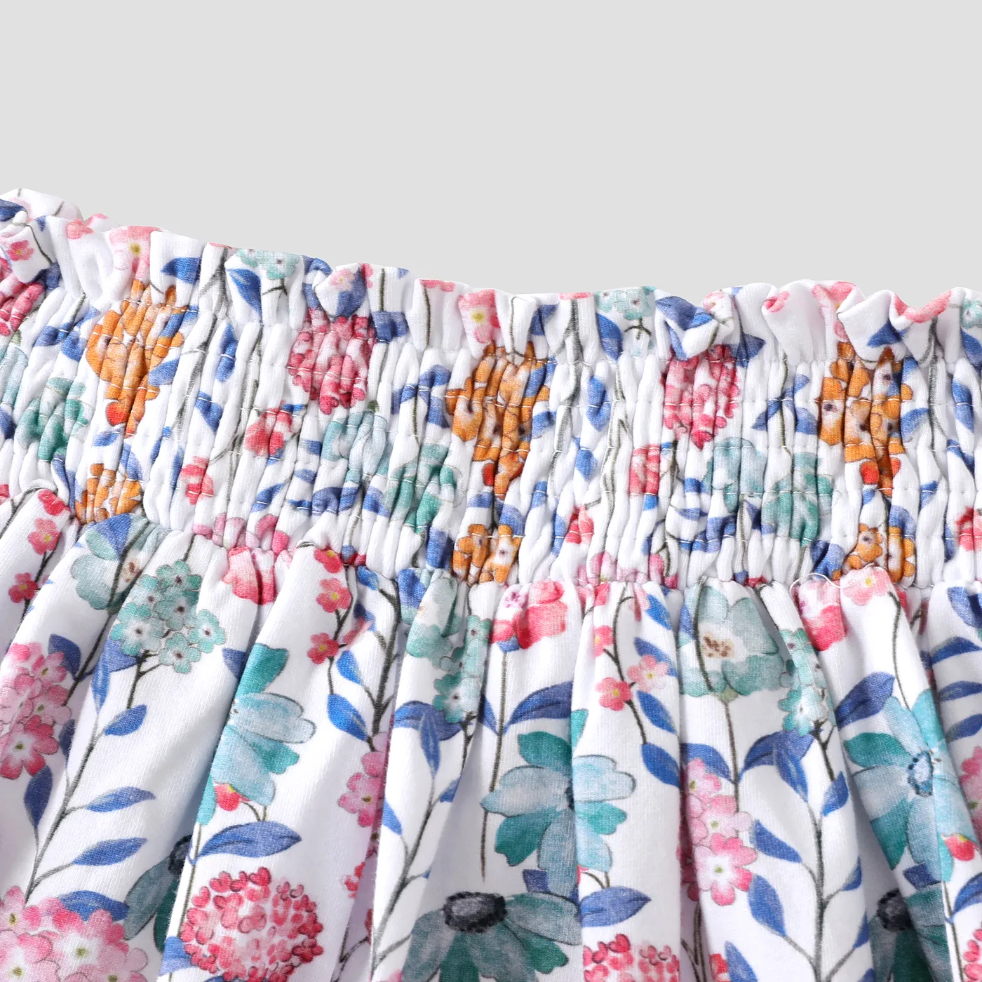 2 pcs Elegant  Smocked Toddler Girl Suit-Dress with Floral Pattern  image 5