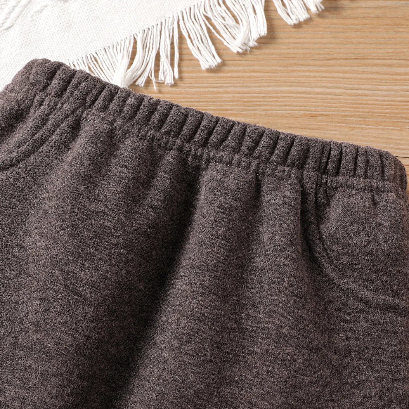 Baby Girl/Boy Sweet Solid Color Pant  Dark Grey image 6