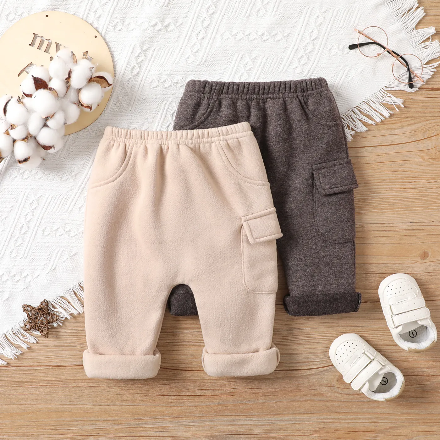 Baby Girl/Boy Sweet Solid Color Pant  Dark Grey image 3