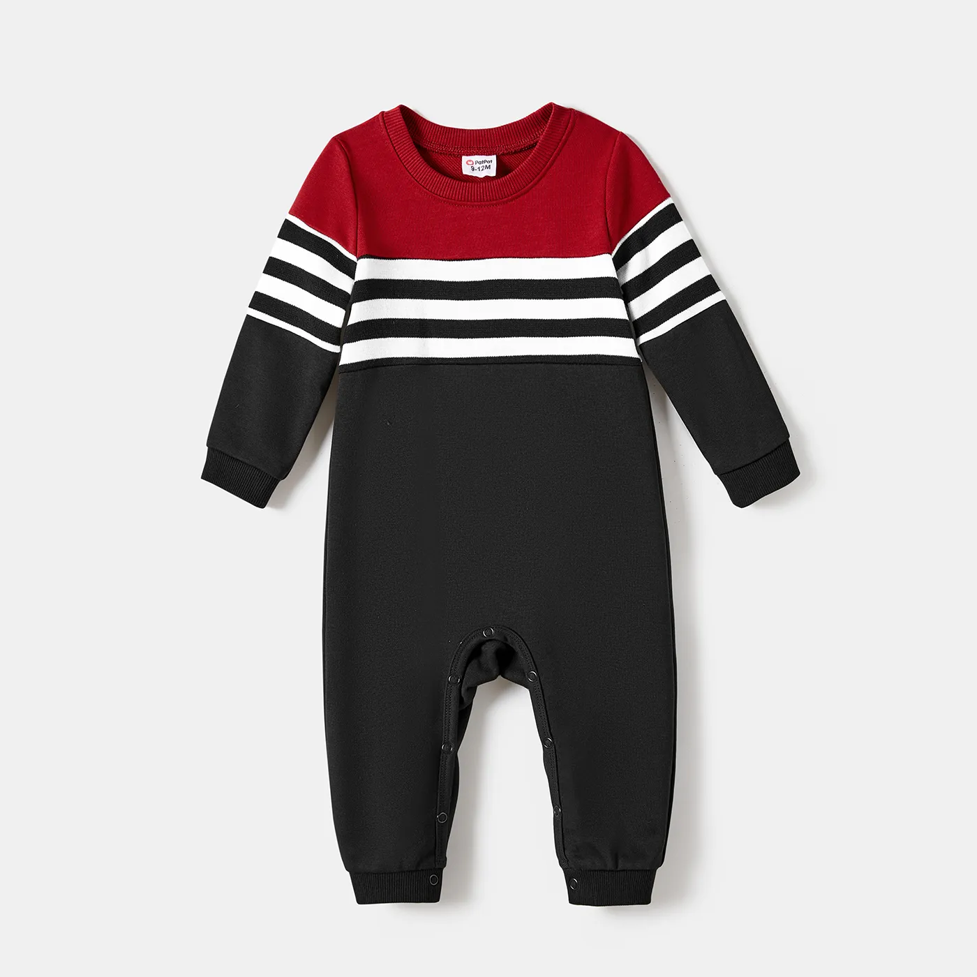 Family Matching Casual Color-block Stripes Print Long Sleeve Hooded Sweatshirts  big image 1