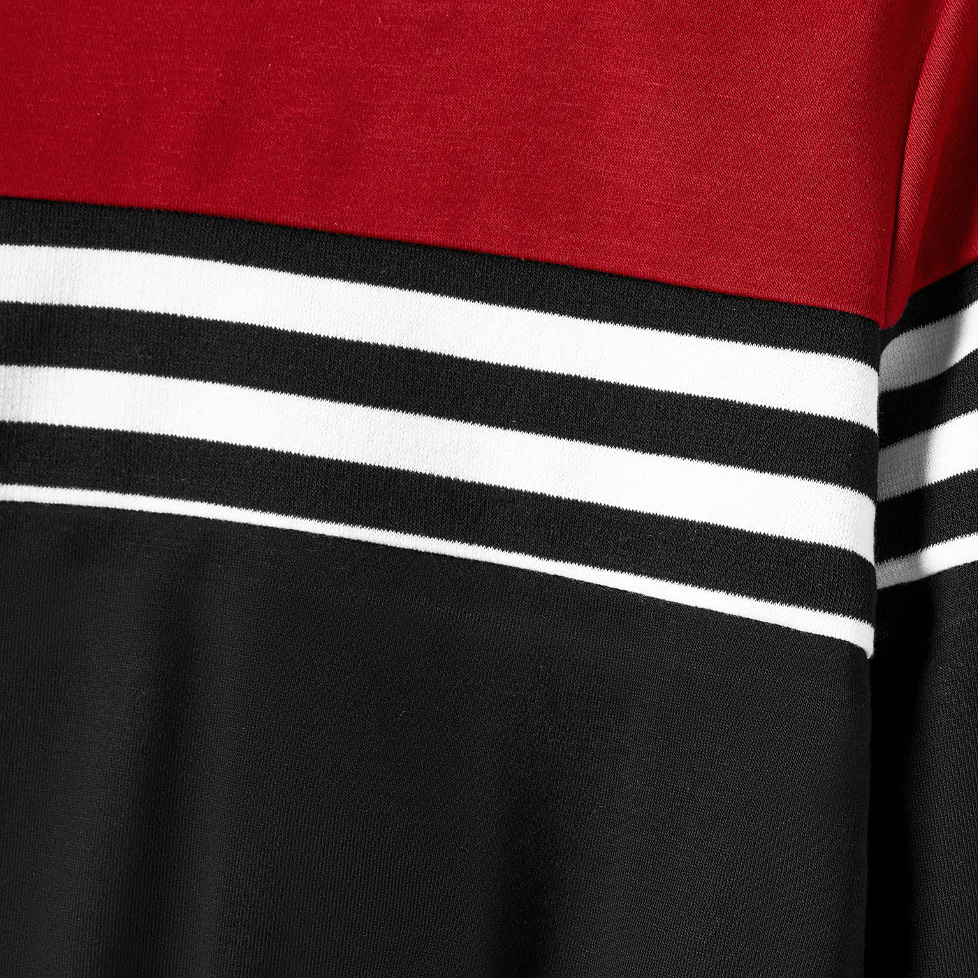 Family Matching Casual Color-block Stripes Print Long Sleeve Hooded Sweatshirts  image 4
