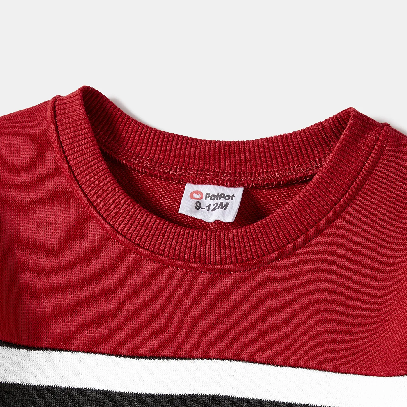 Family Matching Casual Color-block Stripes Print Long Sleeve Hooded Sweatshirts  image 3