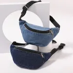 Children's simple washable Denim pull cord small chest bag wallet  image 5