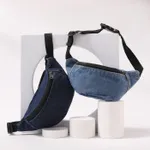 Children's simple washable Denim pull cord small chest bag wallet  image 6