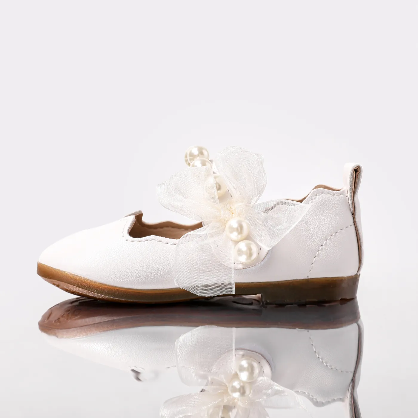 Toddler/Kid Bow Decor Velcro Non-slip Wear-resistant Pearl Soft Sole Shoes  image 4
