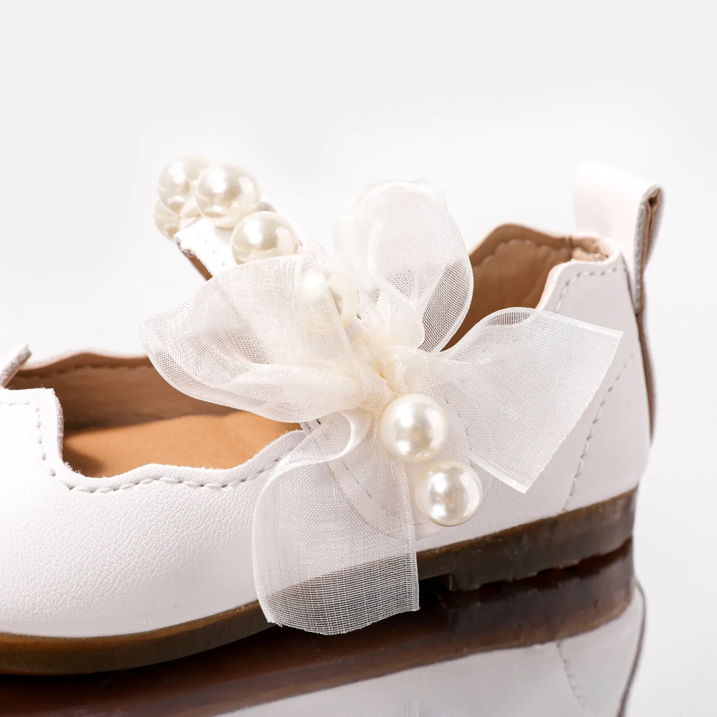 Toddler/Kid Bow Decor Velcro Non-slip Wear-resistant Pearl Soft Sole Shoes  image 6