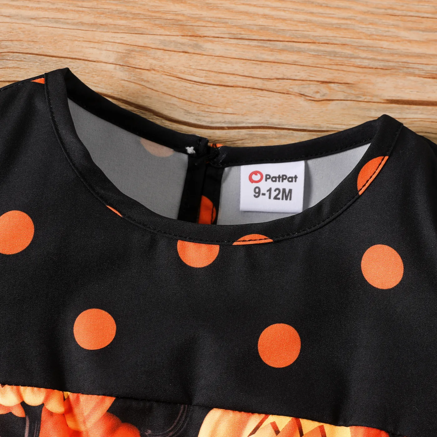Dia das Bruxas Bebé Costuras de tecido Infantil Manga comprida Vestidos Laranja image 3