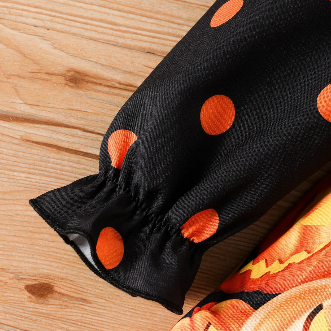 Dia das Bruxas Bebé Costuras de tecido Infantil Manga comprida Vestidos Laranja image 4