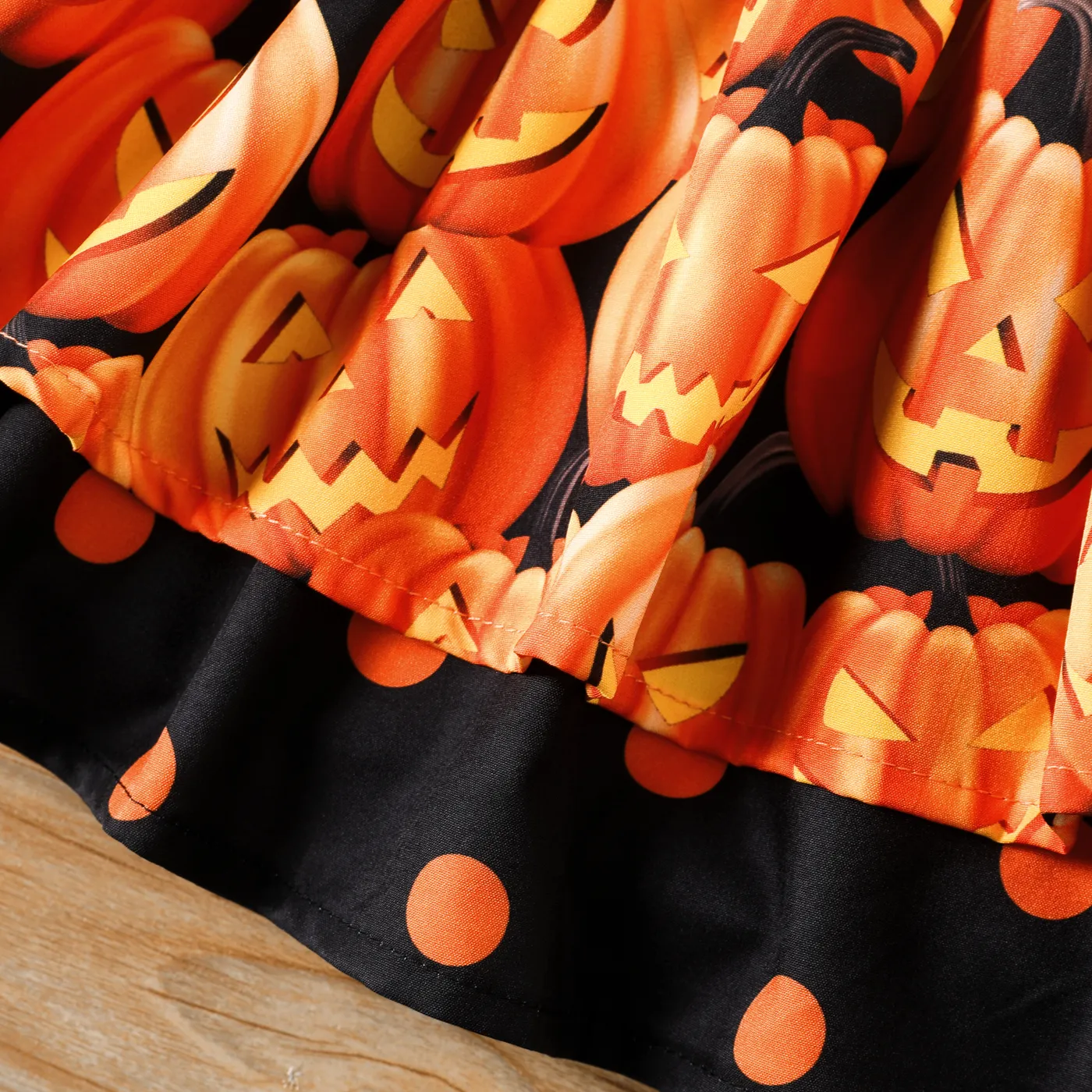 Dia das Bruxas Bebé Costuras de tecido Infantil Manga comprida Vestidos Laranja image 5