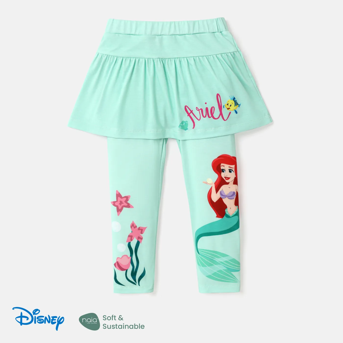Disney Princess Toddler Girl Naiaâ¢ Character Print Ruffle Overlay 2 In 1 Leggings
