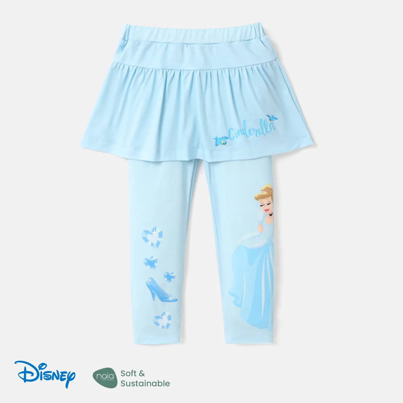 Disney Princess Toddler Girl Naia™ Character Print Ruffle Overlay 2 In 1 Leggings Blue