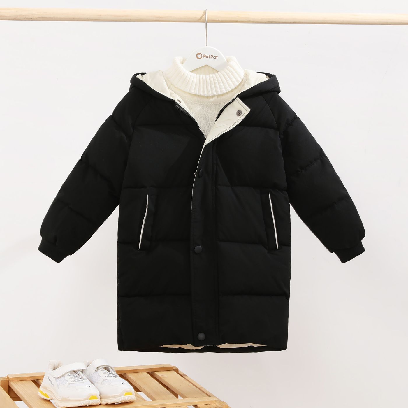 

Kid Boy/Girl Casual Solid Cotton-Padded Hooded Winter Coat