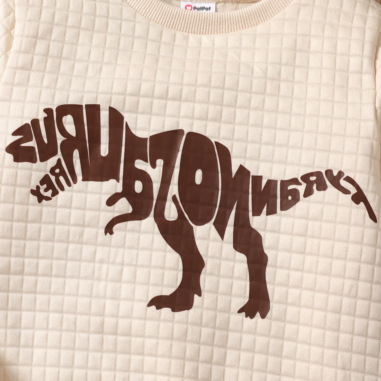 Criança Menino Estampado animal Pullover Sweatshirt Cor Bege big image 1