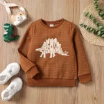 Criança Menino Estampado animal Pullover Sweatshirt Castanho