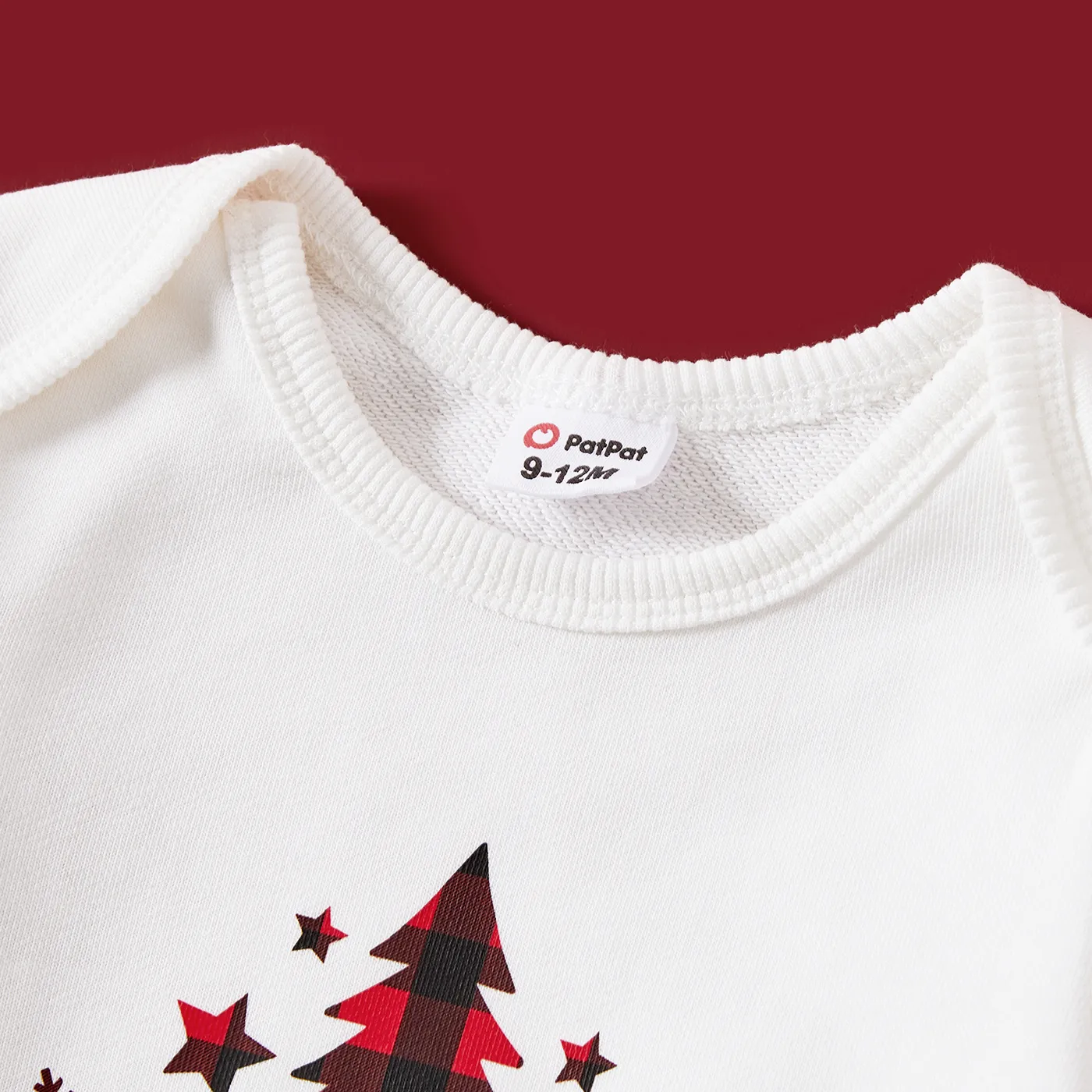 Family Matching Plaid Tree and Letter Print Long Sleeve Top White image 3